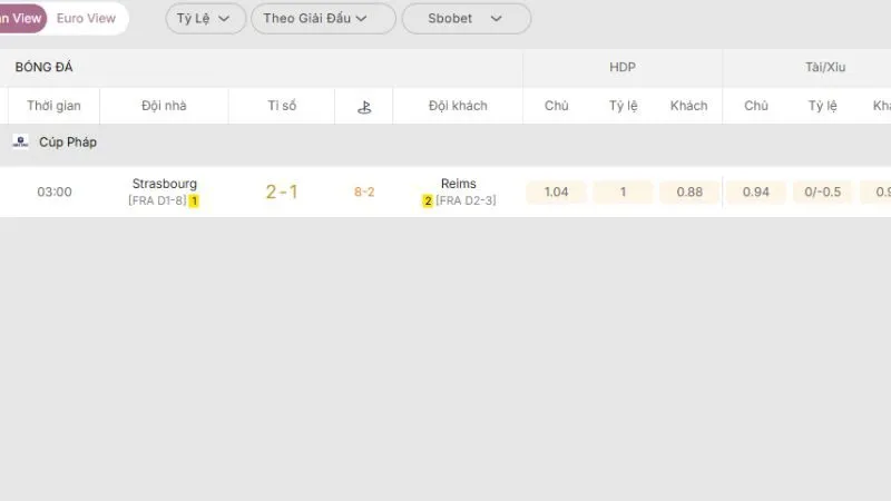 KQBD 247 cập nhật tỷ số nhanh
