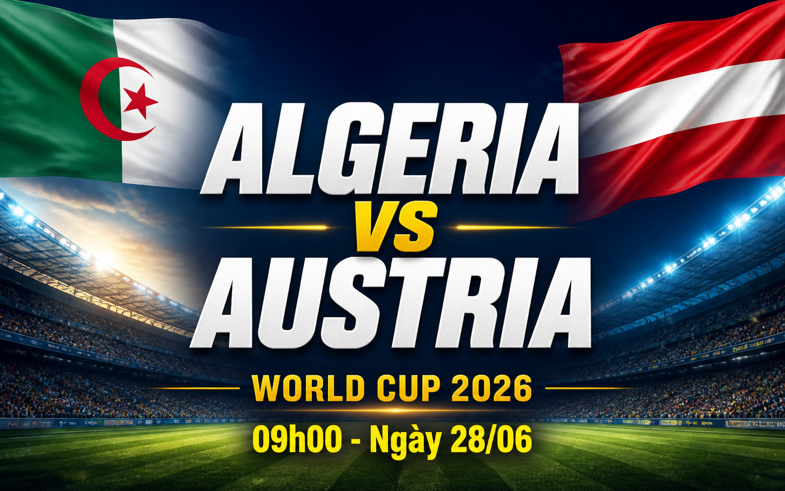 Nhận định WORLD CUP 2026 Algeria vs Áo 09h00 ngày 28/6