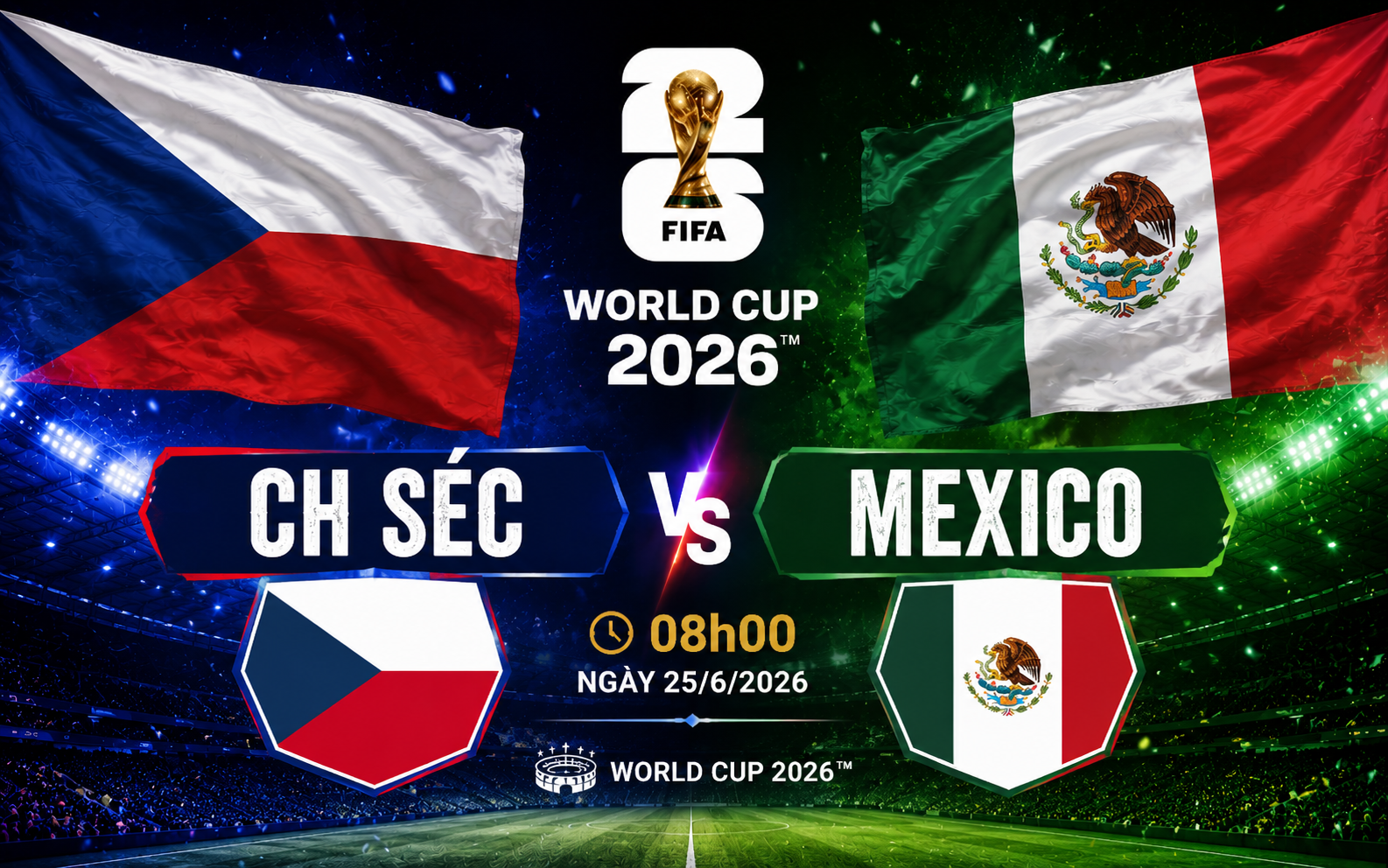 Nhận định WORLD CUP 2026 CH Séc vs Mexico, 08h00 ngày 25/6