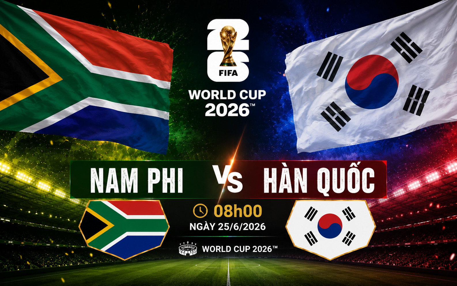 Nhận định WORLD CUP 2026 Nam Phi vs Hàn Quốc, 08h00 ngày 25/6